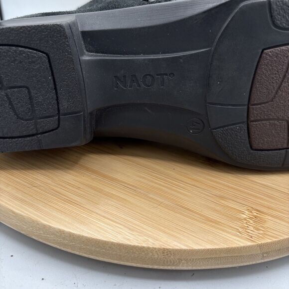 NAOT Helm Black Leather Suede Ankle Boots Dual Zip EU41 US10 Comfort Walking - Picture 13 of 13